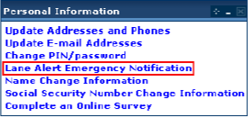 Sign up for LaneAlert